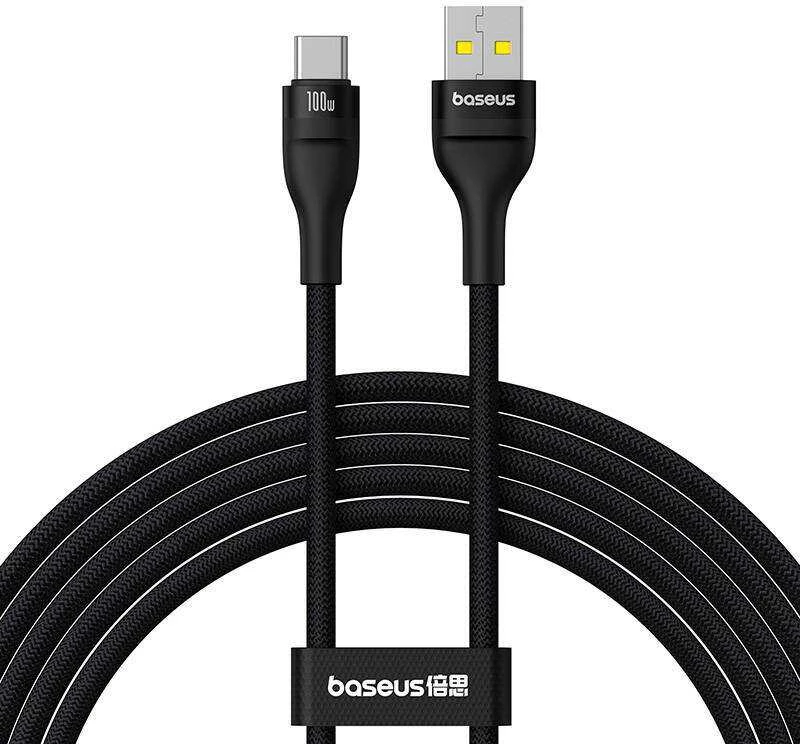 Įkrovimo kabelis Baseus Flash 2 USB į USB-C 100W, 2m (juodas)
