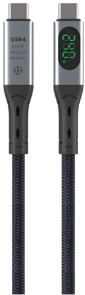 Kabelis USB4 4smarts DigitCord 240W 1.5m juodos spalvos