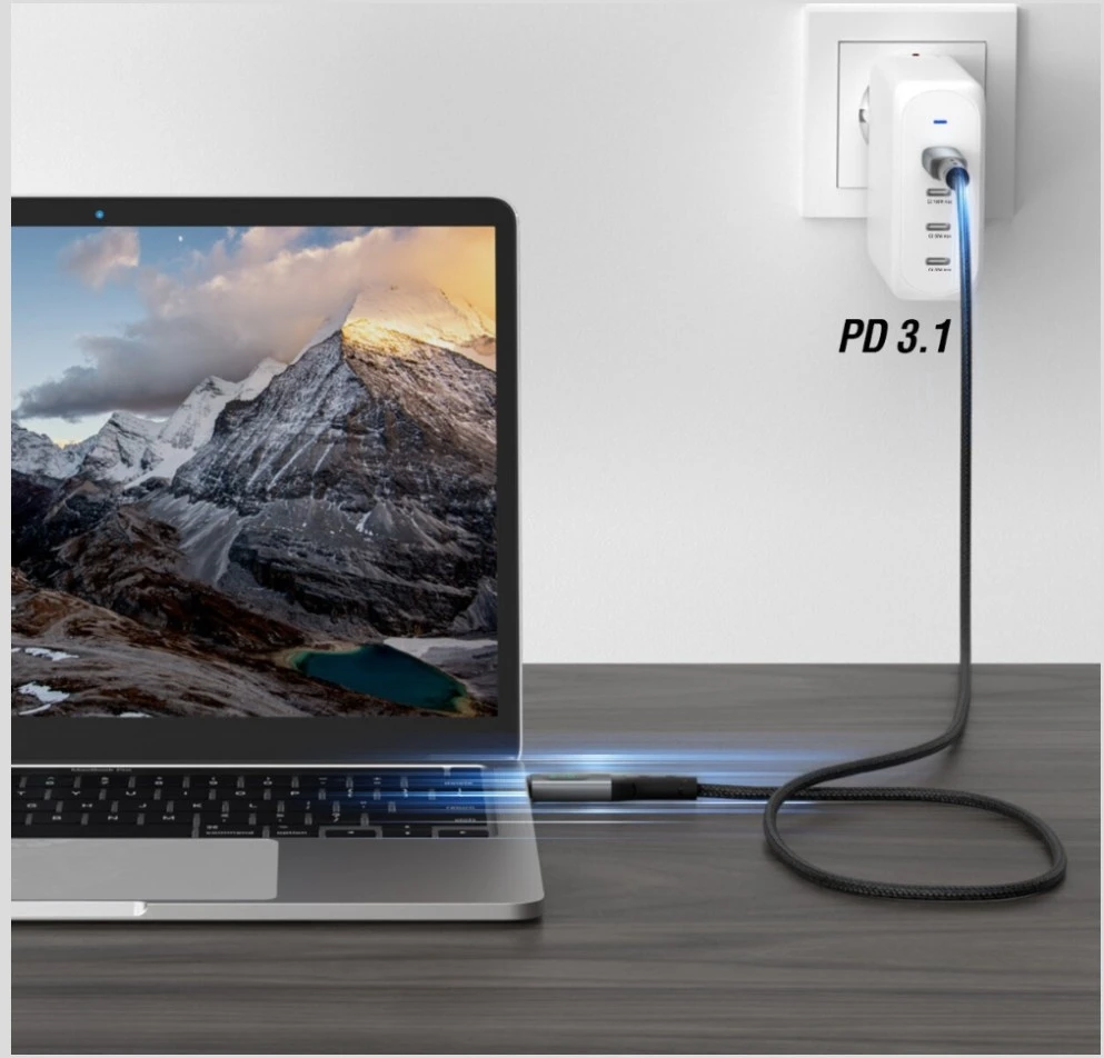 Kabelis USB4 4smarts DigitCord 240W 1.5m juodos spalvos