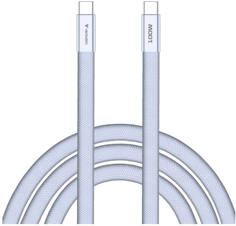 Kabelis Verbatim Sync & Charge SoftTouch USB-C į USB-C 100W PD3.0 120cm violetinės spalvos 30278