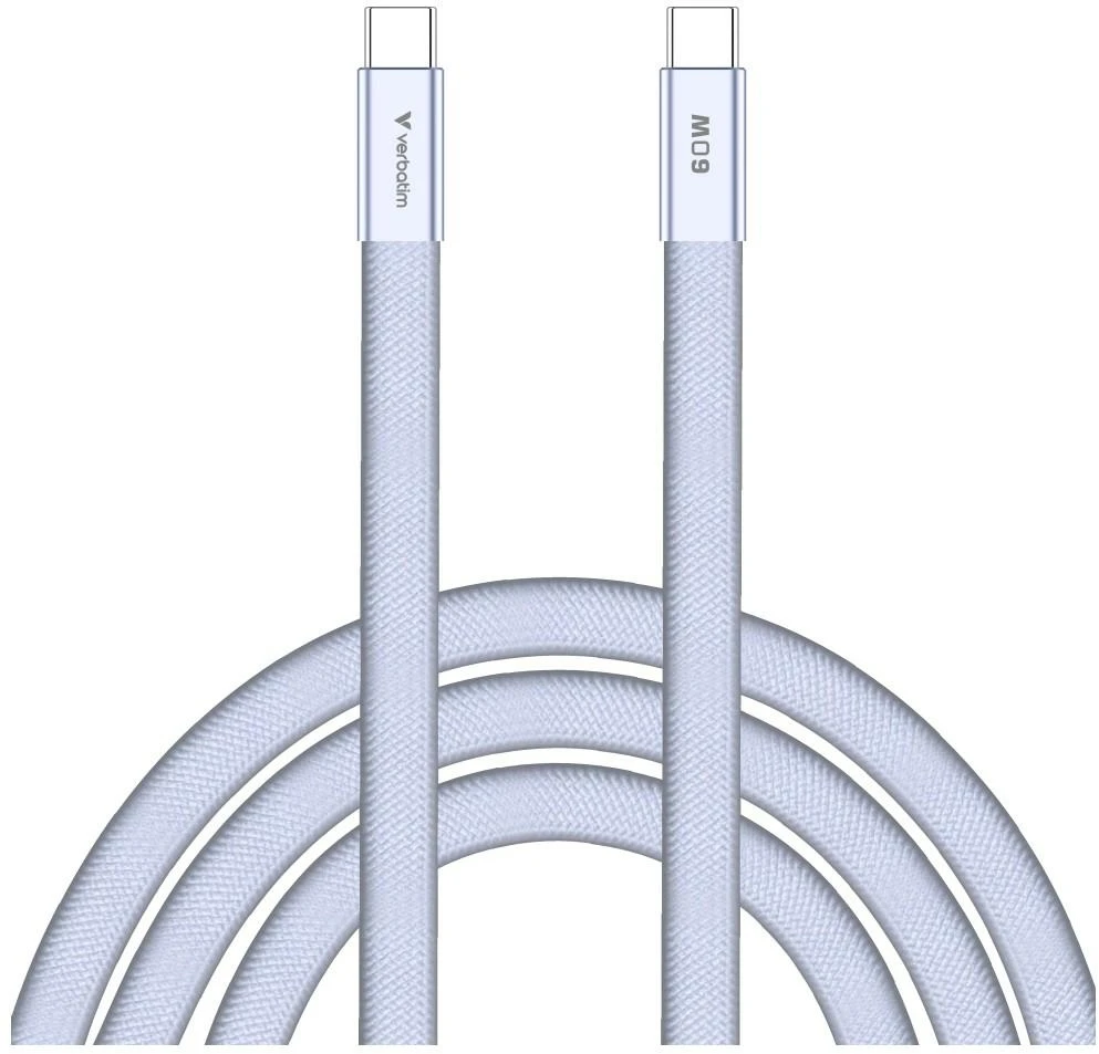 Kabelis Verbatim Sync & Charge SoftTouch USB-C į USB-C 60W PD3.0 120cm violetinės spalvos 30275