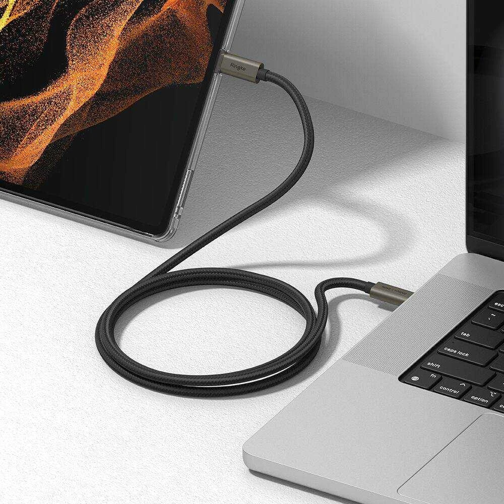 Kabelis PD 240W 1m USB-C – USB-C Ringke USB 3.2 GEN 2X2 Juodos spalvos