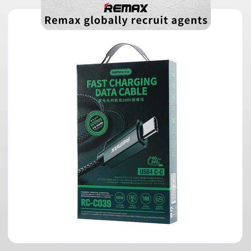 USB-C laidas USB-C Remax Ladon, USB4.0, RC-C039, 1m, 240W, (juodas)