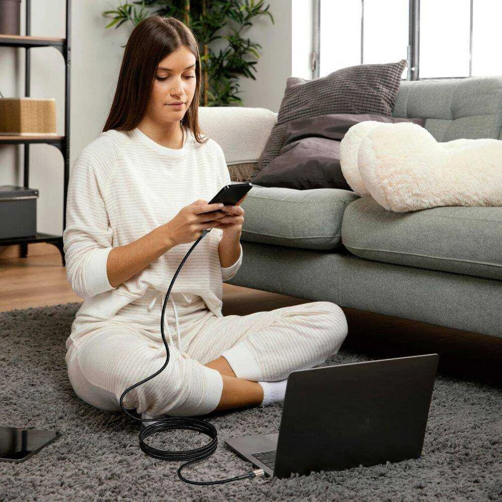 USB laidas – USB C tipo PD100W / 5A 2m Tech-Protect UltraBoost EVO titano spalvos