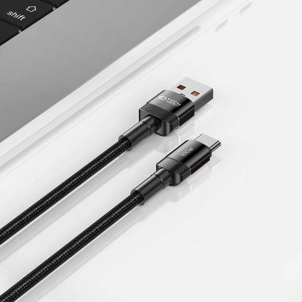 Kabelis USB – USB Type C 100W / 5A 1m Tech-Protect UltraBoost EVO Juodos spalvos