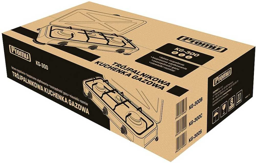 Promis KG300C 3-burner gas cooker, juodas