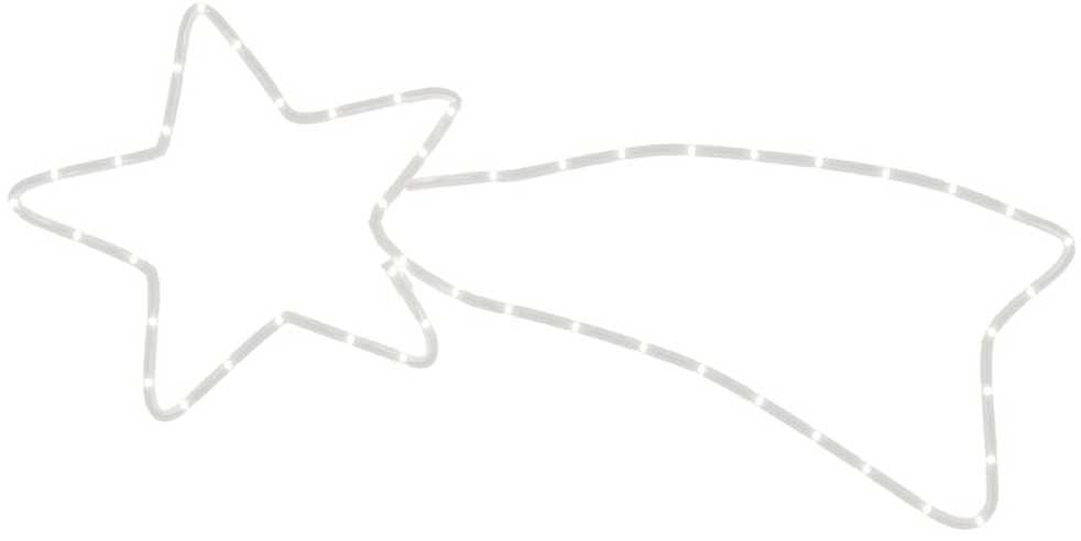 Kalėdinė dekoracija kometa su 48 šiltomis baltomis LED, 65x28cm