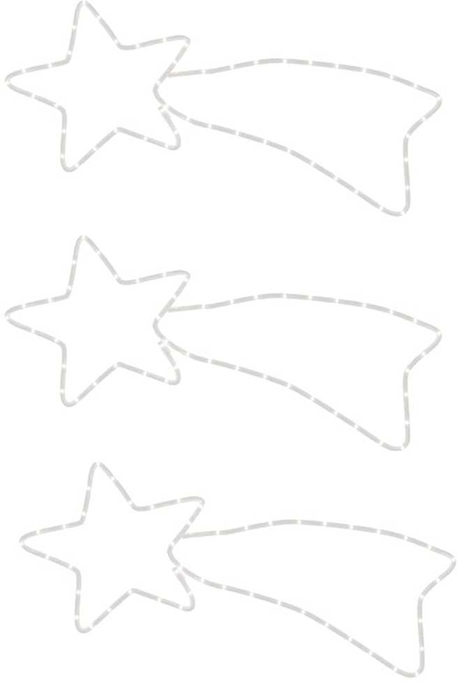 Kalėdinės dekoracijos kometos su 48 LED, 3vnt., 65x28cm