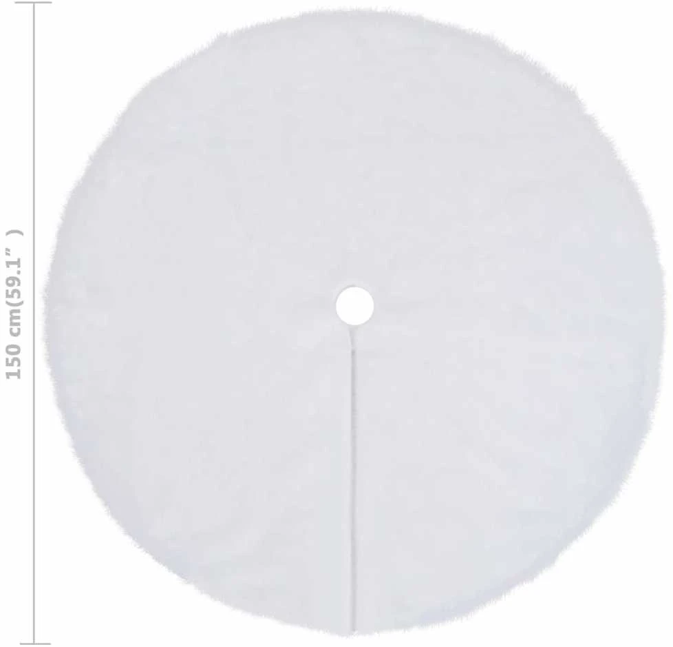 Kilimėlis po kalėdine eglute, baltas, 150cm, dirbtinis kailis