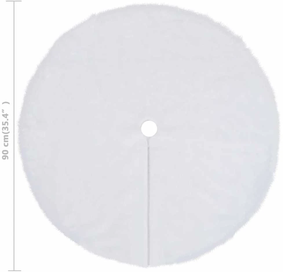 Kilimėlis po kalėdine eglute, baltas, 90cm, dirbtinis kailis