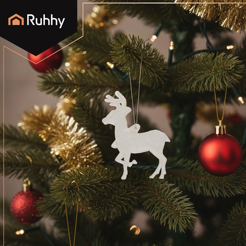 Christmas medžio baubles - reindeer 9pcs Ruhhy 22517