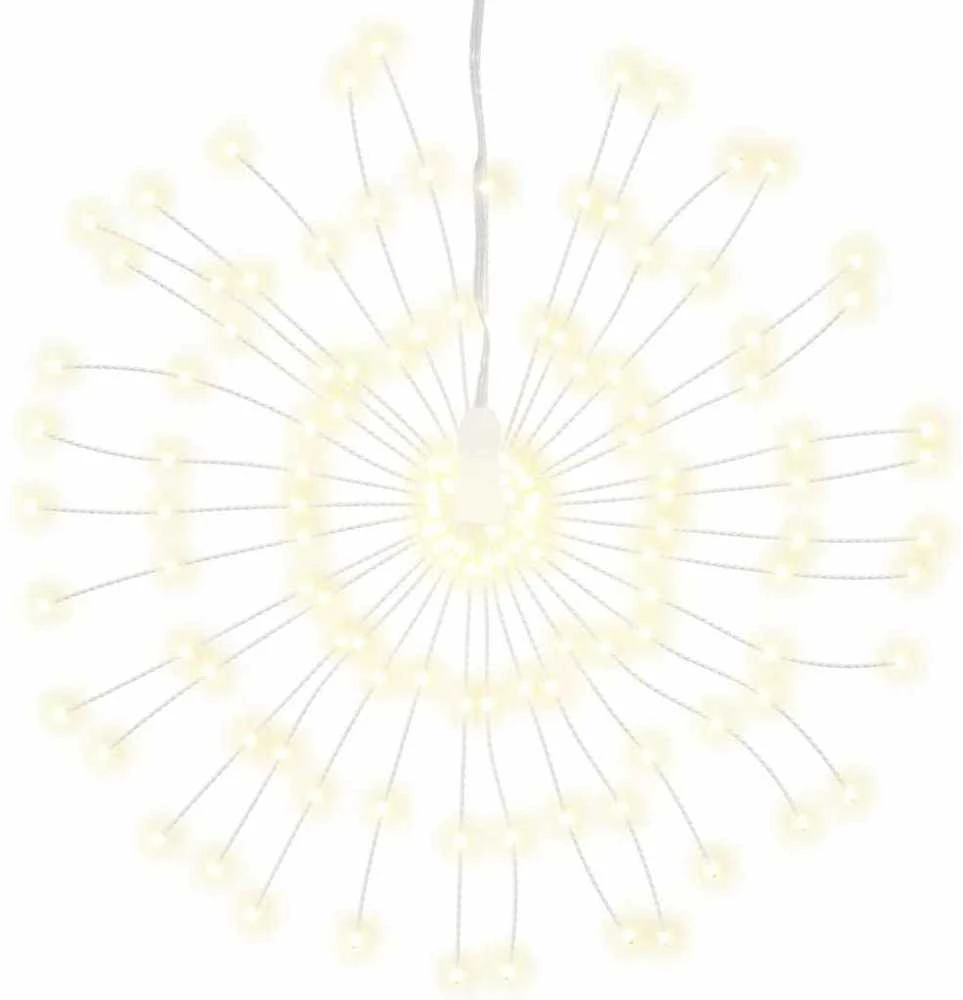 Kalėdiniai šviestuvai fejerverkai, 4vnt., šilti balti, 140 LED