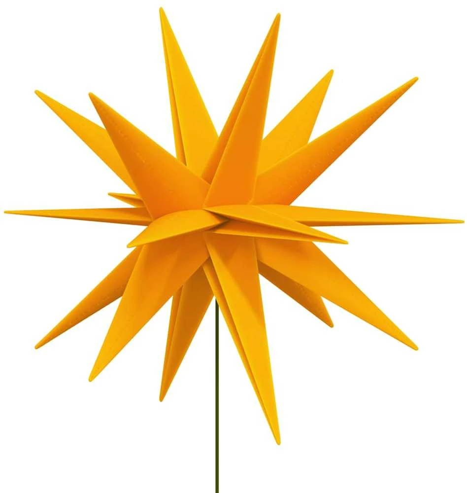 Kalėdiniai šviestuvai su smaigais/LED, 3vnt., geltoni, 57cm