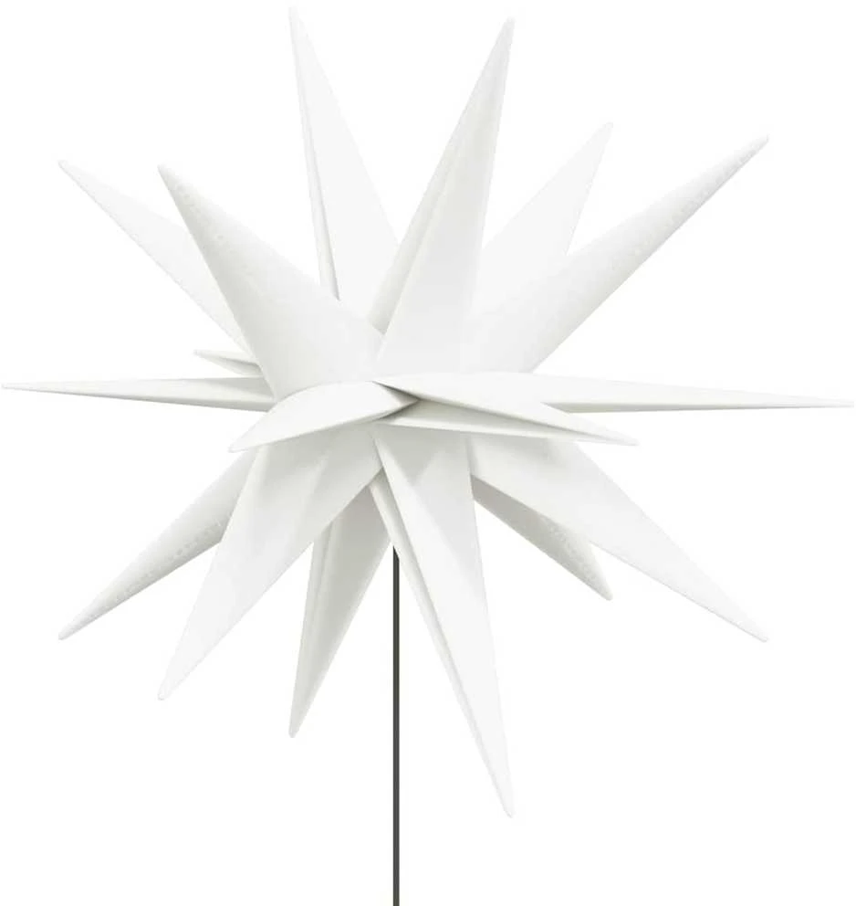 Kalėdiniai šviestuvai su smaigais/LED, 3vnt., balti, 57cm