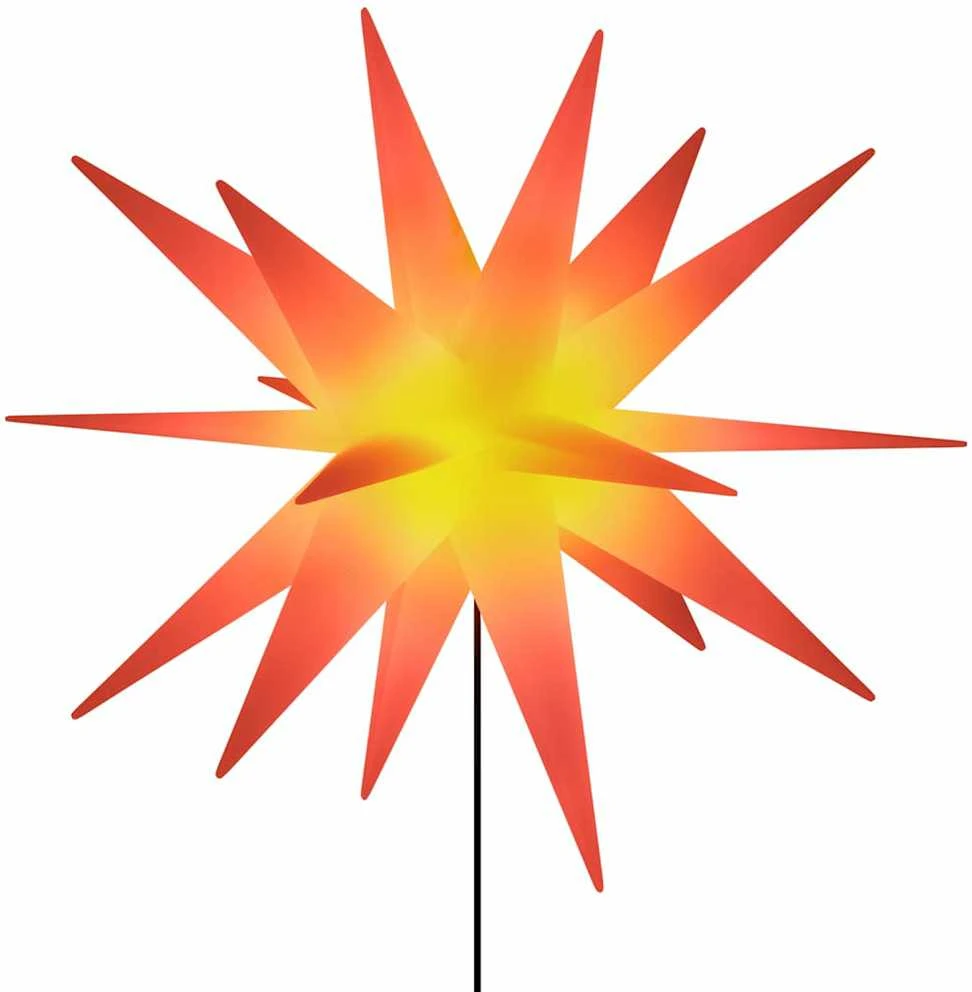 Kalėdiniai šviestuvai su smaigais/LED, 3vnt., raudoni, 57cm