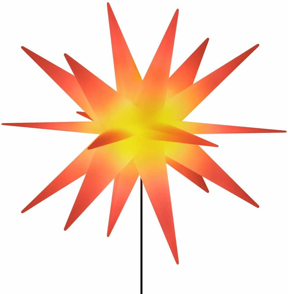 Kalėdiniai šviestuvai su smaigais/LED, 3vnt., raudoni, 35cm