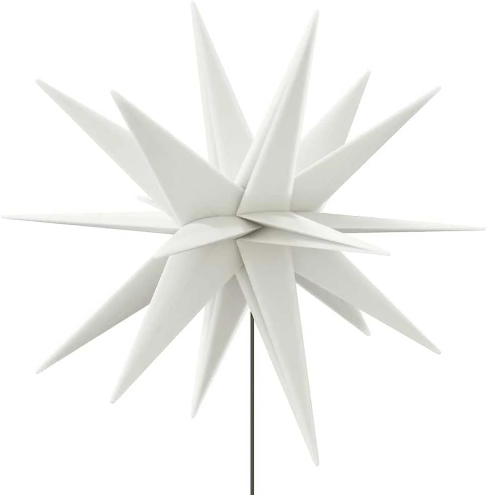 Kalėdinis šviestuvas su kuoliuku ir LED, baltas, 57cm