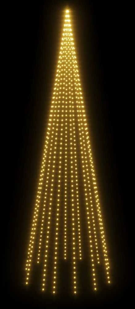 Kalėdų eglutė ant vėliavos stiebo, 500cm, 732 šiltos baltos LED