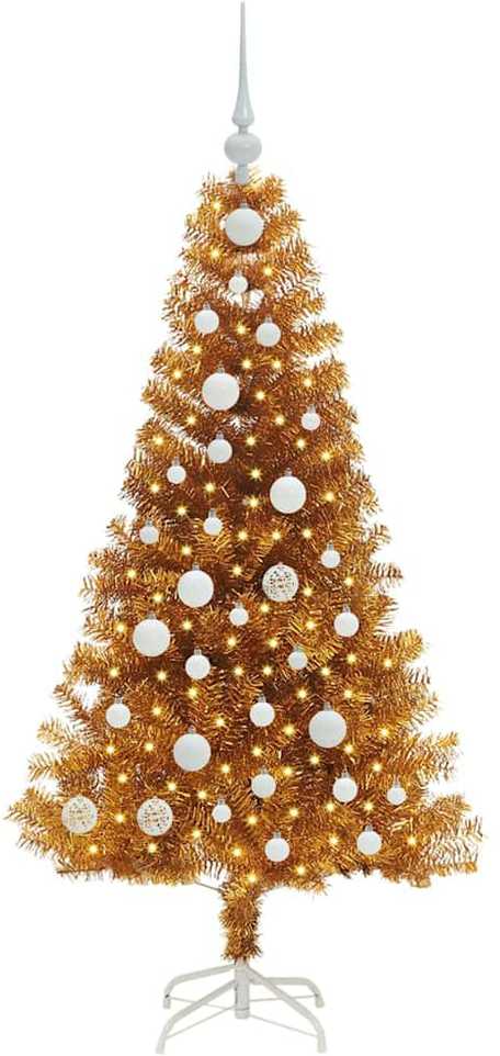 Kalėdų eglutė su 150 LED s stovu Auksinė 120 cm PET