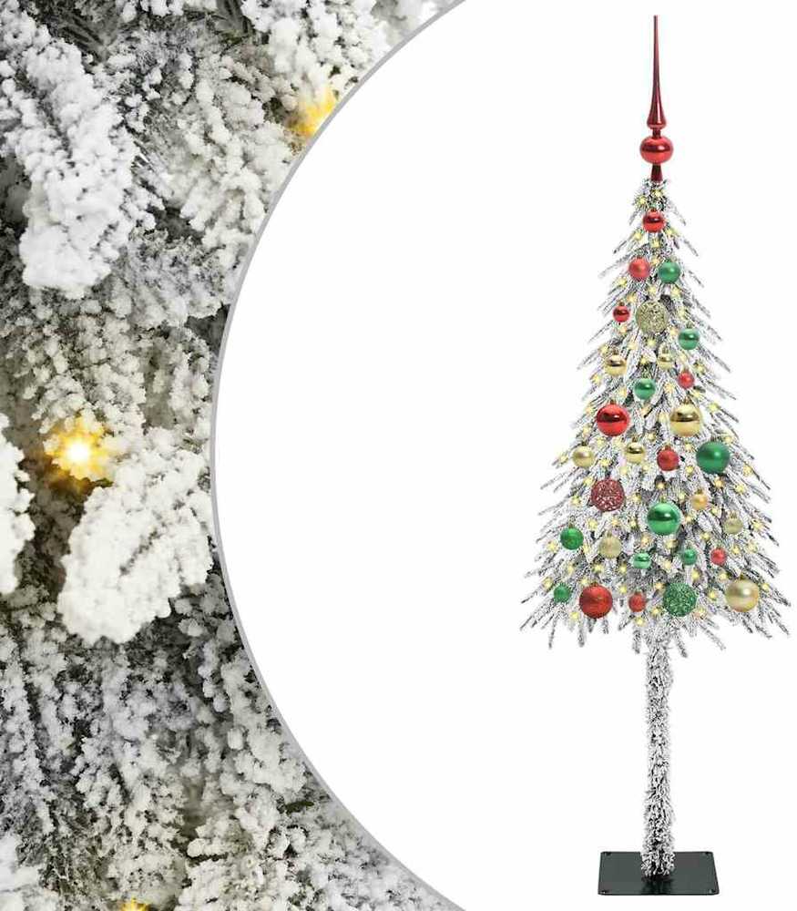 Kalėdų eglutė su 150 LED s stovu Balta 120 cm PE ir Plienas