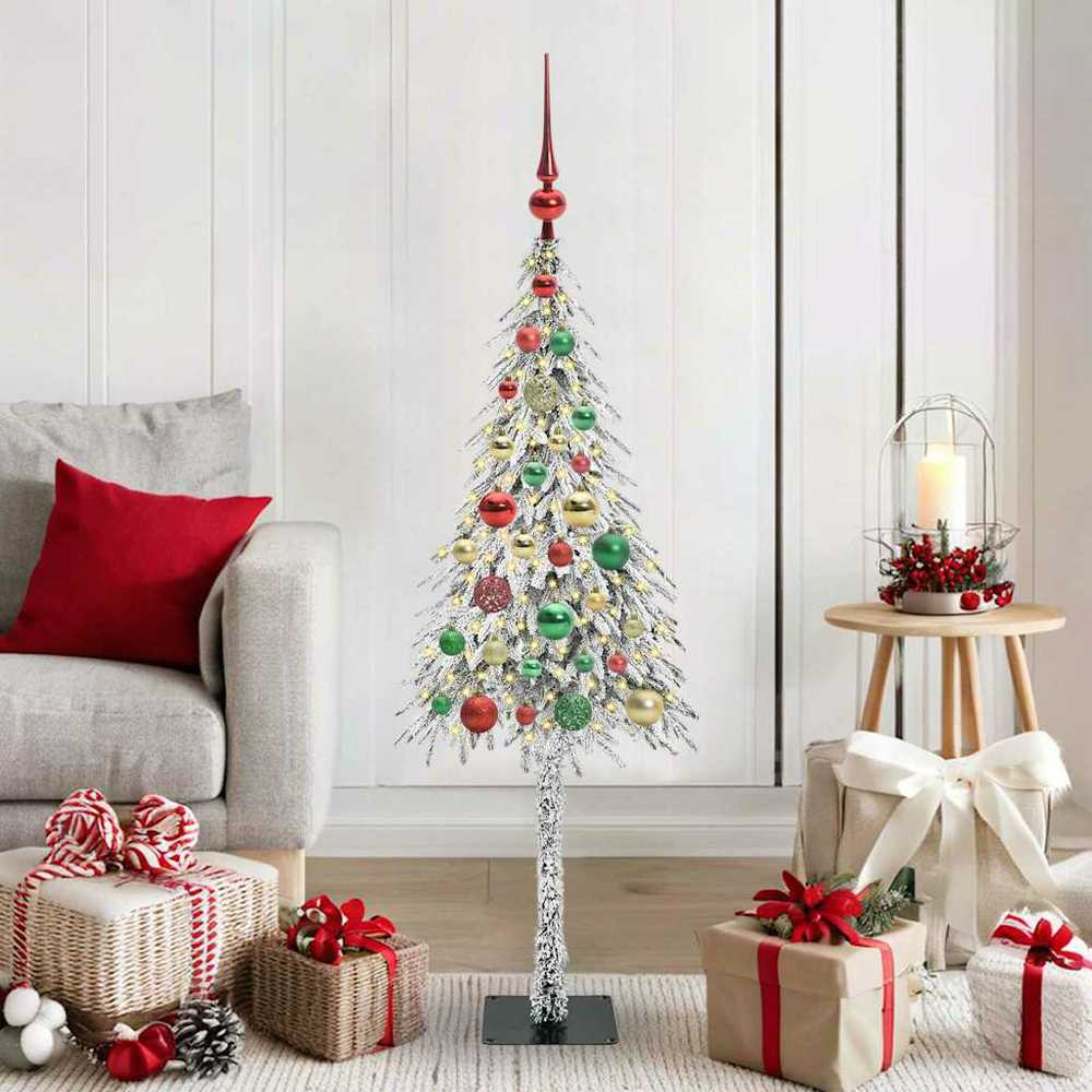 Kalėdų eglutė su 150 LED s stovu Balta 120 cm PE ir Plienas