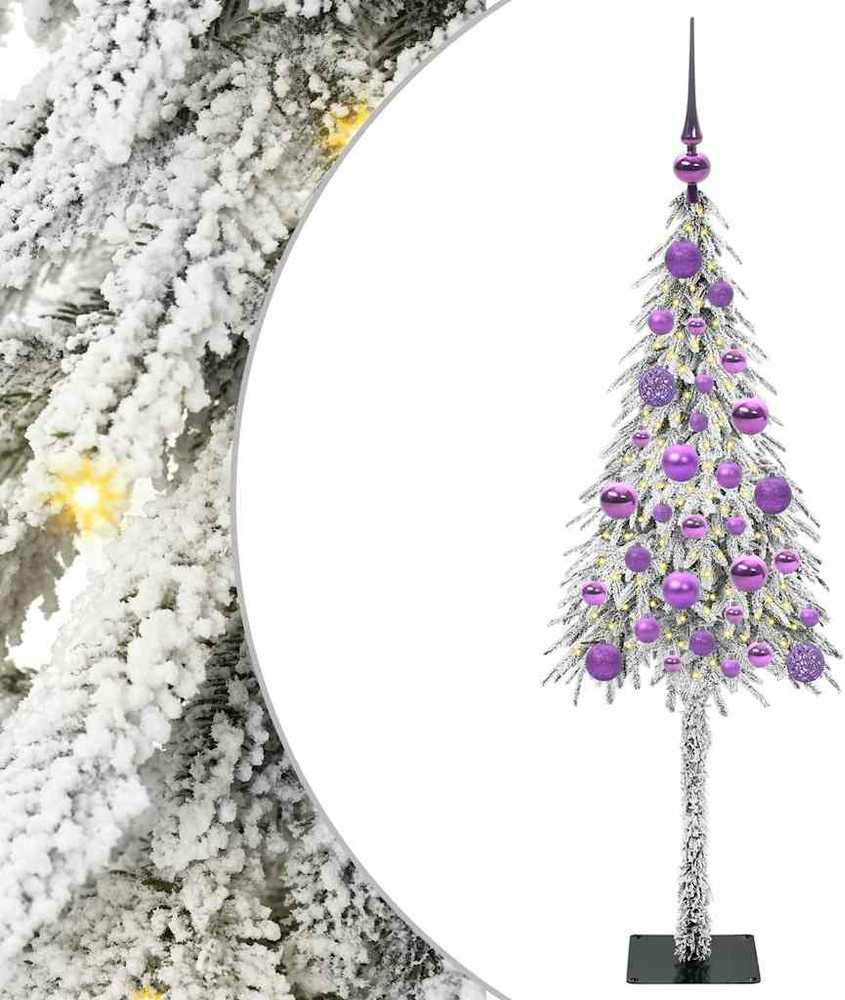 Kalėdų eglutė su 150 LED s stovu Balta 120 cm PE ir Plienas