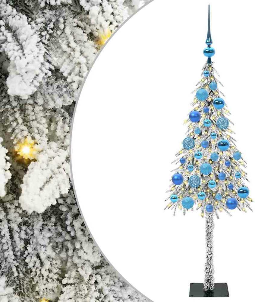 Kalėdų eglutė su 150 LED s stovu Balta 120 cm PE ir Plienas