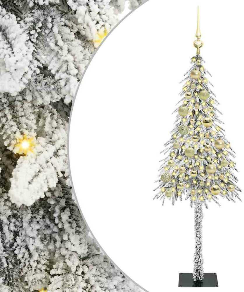 Kalėdų eglutė su 150 LED s stovu Balta 120 cm PE ir Plienas