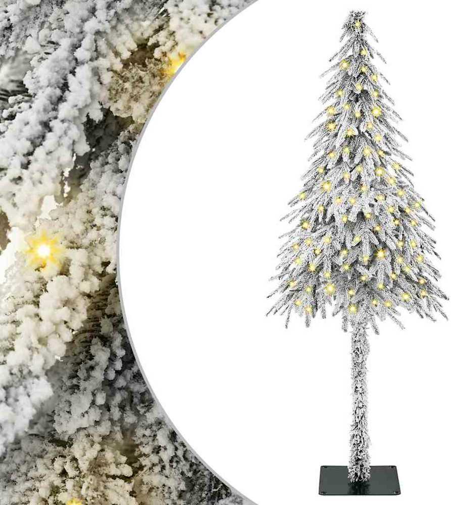 Kalėdų eglutė su 150 LED s stovu Balta 120 cm PE ir Plienas