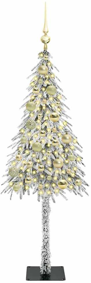 Kalėdų eglutė su 150 LED s stovu Balta 120 cm PE ir Plienas