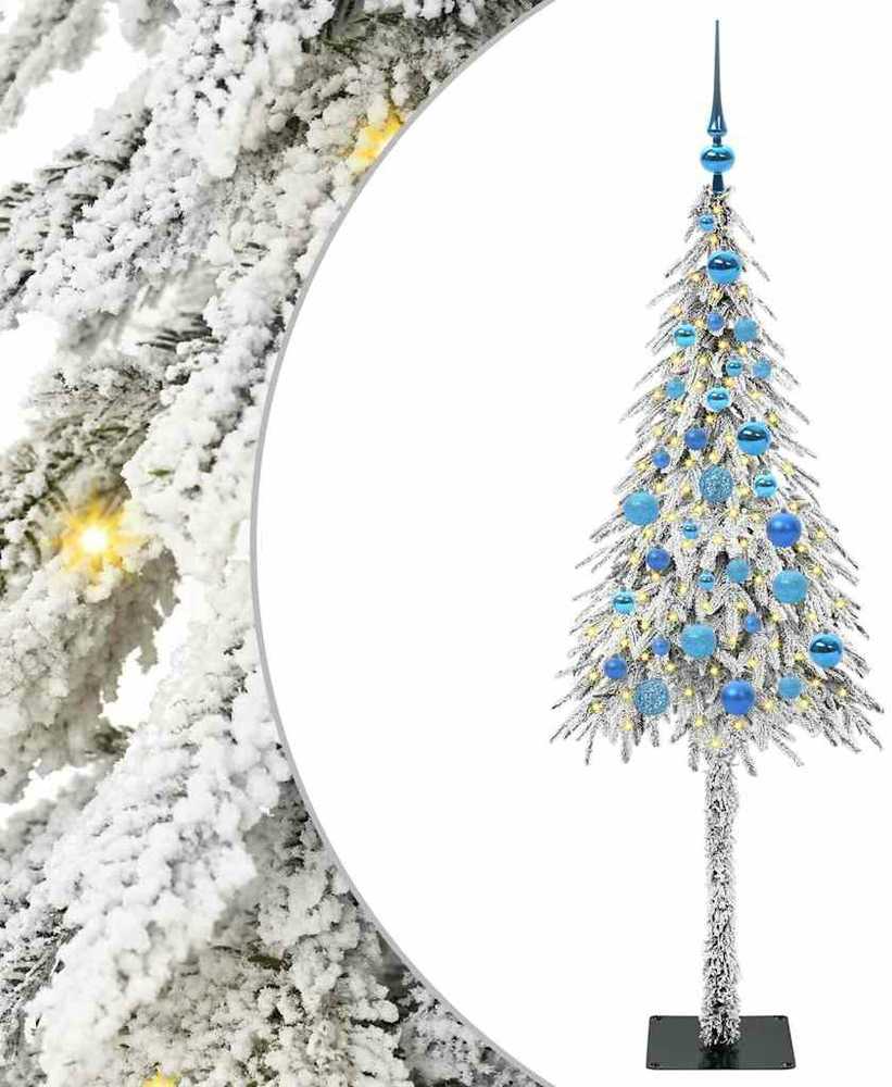 Kalėdų eglutė su 150 LED s stovu Balta 150 cm PE ir Plienas