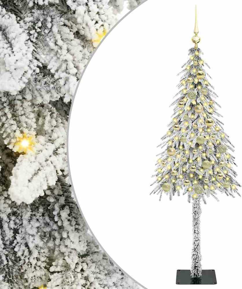 Kalėdų eglutė su 150 LED s stovu Balta 150 cm PE ir Plienas
