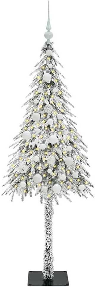 Kalėdų eglutė su 150 LED s stovu Balta 150 cm PE ir Plienas