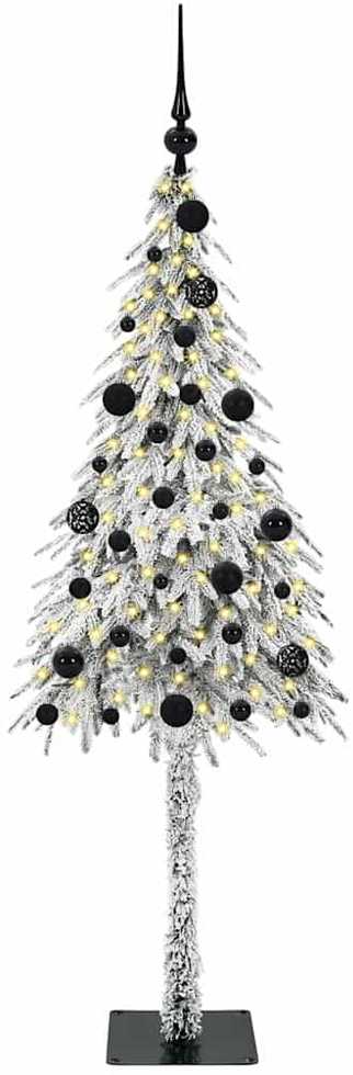 Kalėdų eglutė su 150 LED s stovu Balta 150 cm PE ir Plienas