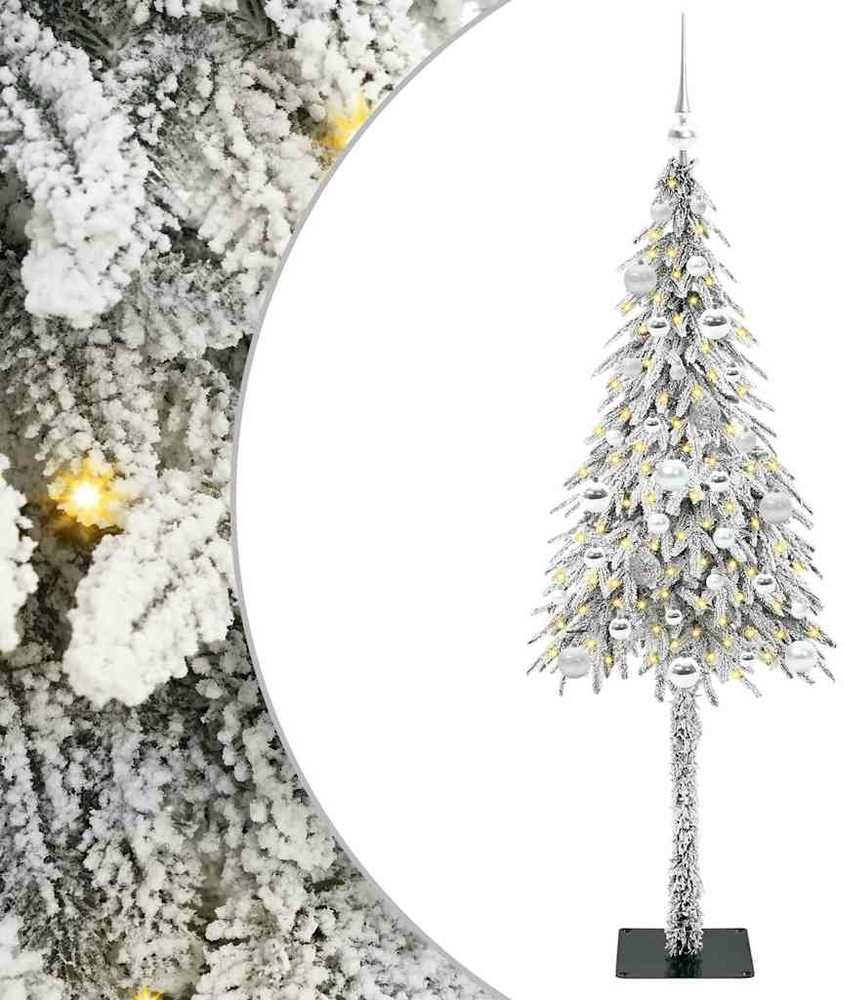 Kalėdų eglutė su 150 LED s stovu Balta 150 cm PE ir Plienas
