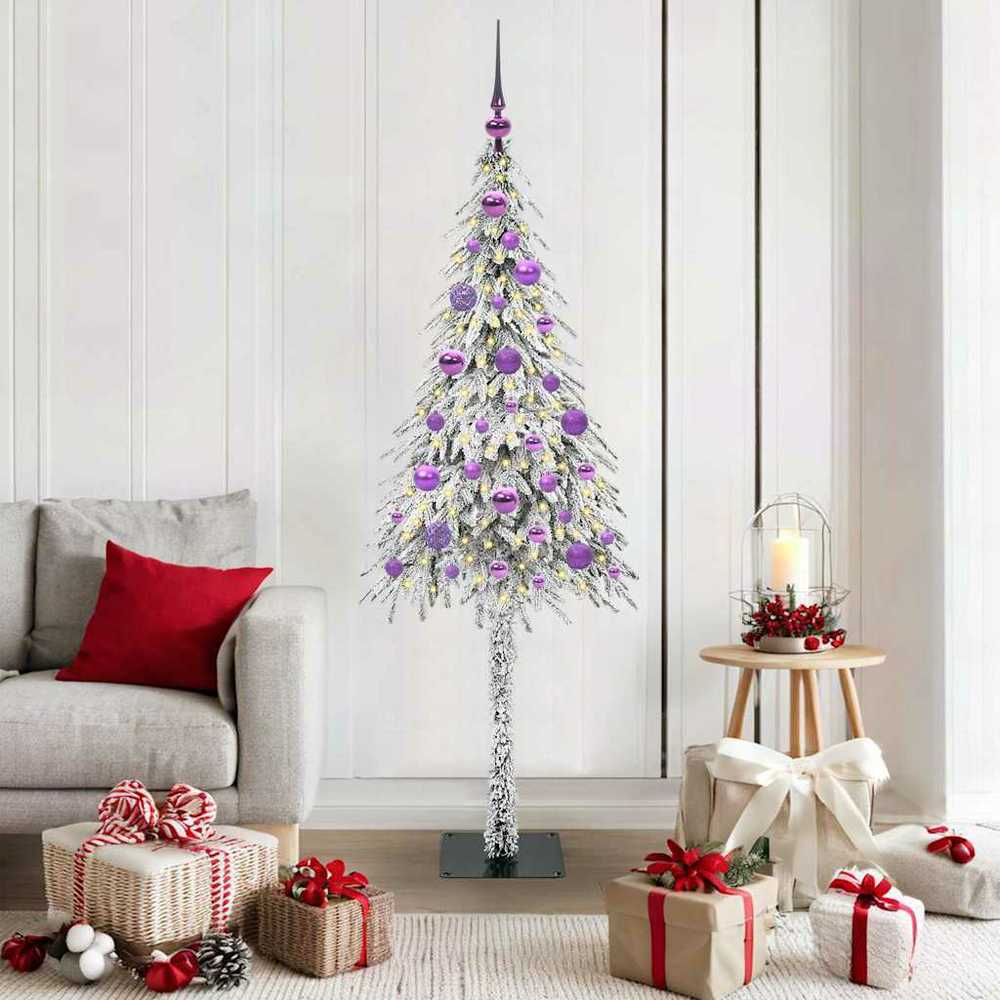 Kalėdų eglutė su 150 LED s stovu Balta 150 cm PE ir Plienas