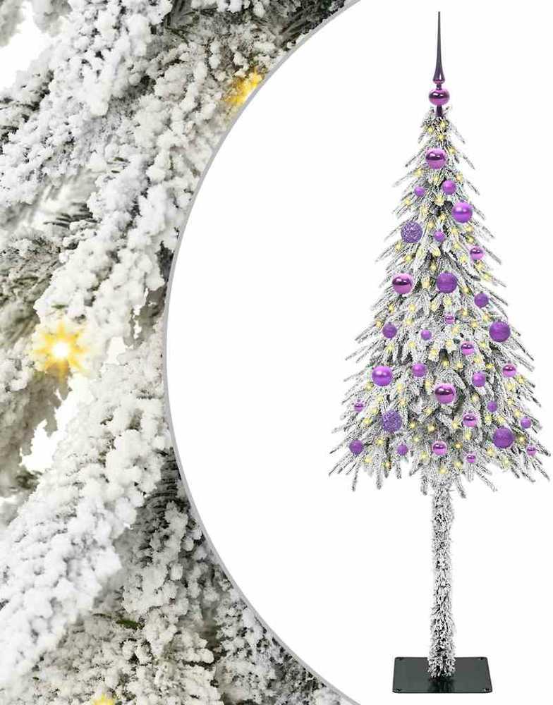 Kalėdų eglutė su 150 LED s stovu Balta 150 cm PE ir Plienas