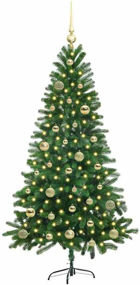Kalėdų eglutė su 150 LED s stovu Žalia 150 cm PE