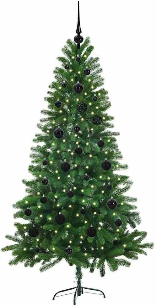 Kalėdų eglutė su 150 LED s stovu Žalia 150 cm PE