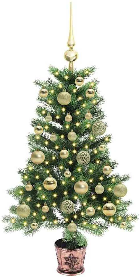 Kalėdų eglutė su 150 LED s stovu Žalia 90 cm PE