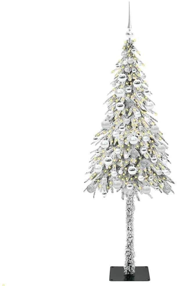 Kalėdų eglutė su 300 LED s stovu Balta 180 cm PE ir Plienas