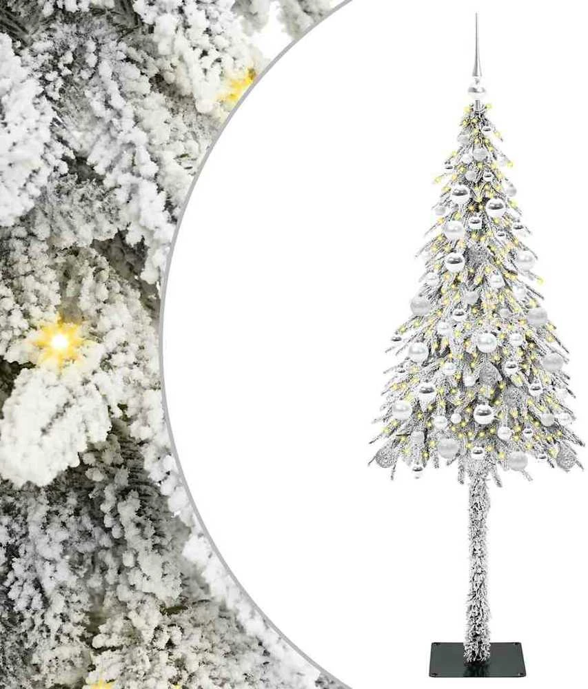 Kalėdų eglutė su 300 LED s stovu Balta 180 cm PE ir Plienas