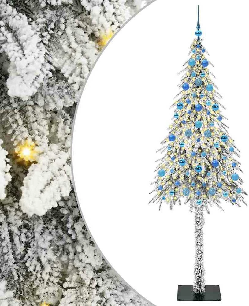 Kalėdų eglutė su 300 LED s stovu Balta 210 cm PE ir Plienas