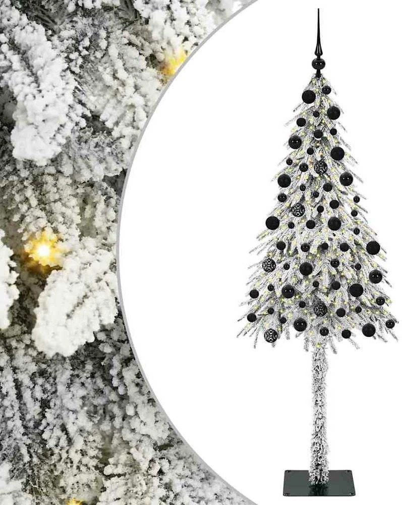 Kalėdų eglutė su 300 LED s stovu Balta 210 cm PE ir Plienas