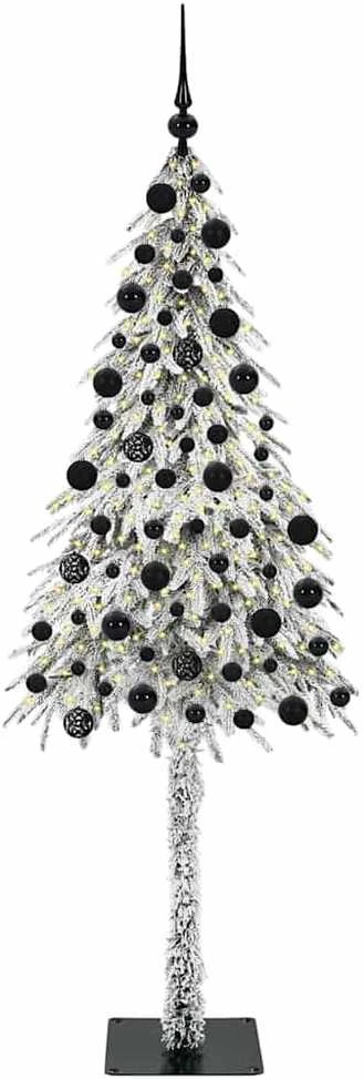 Kalėdų eglutė su 300 LED s stovu Balta 210 cm PE ir Plienas