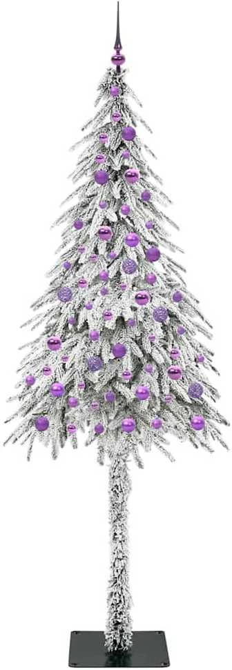 Kalėdų eglutė su 300 LED s stovu Balta 210 cm PE ir Plienas