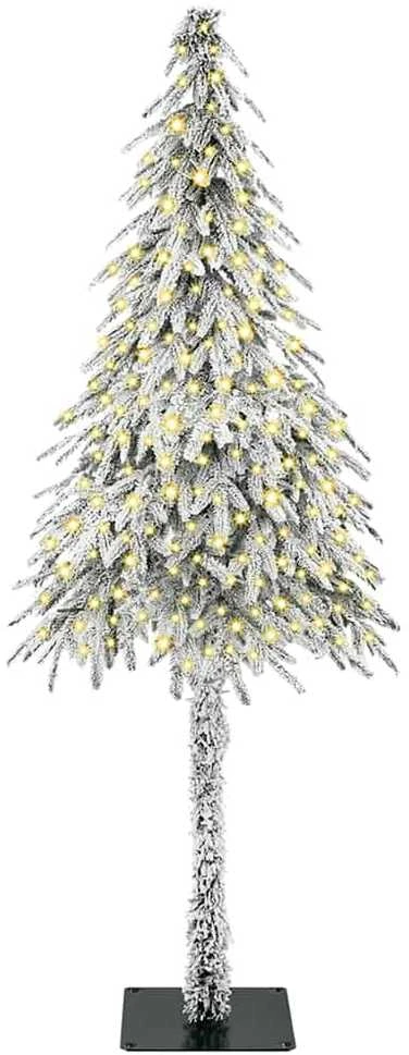 Kalėdų eglutė su 300 LED s stovu Balta 210 cm PE ir Plienas