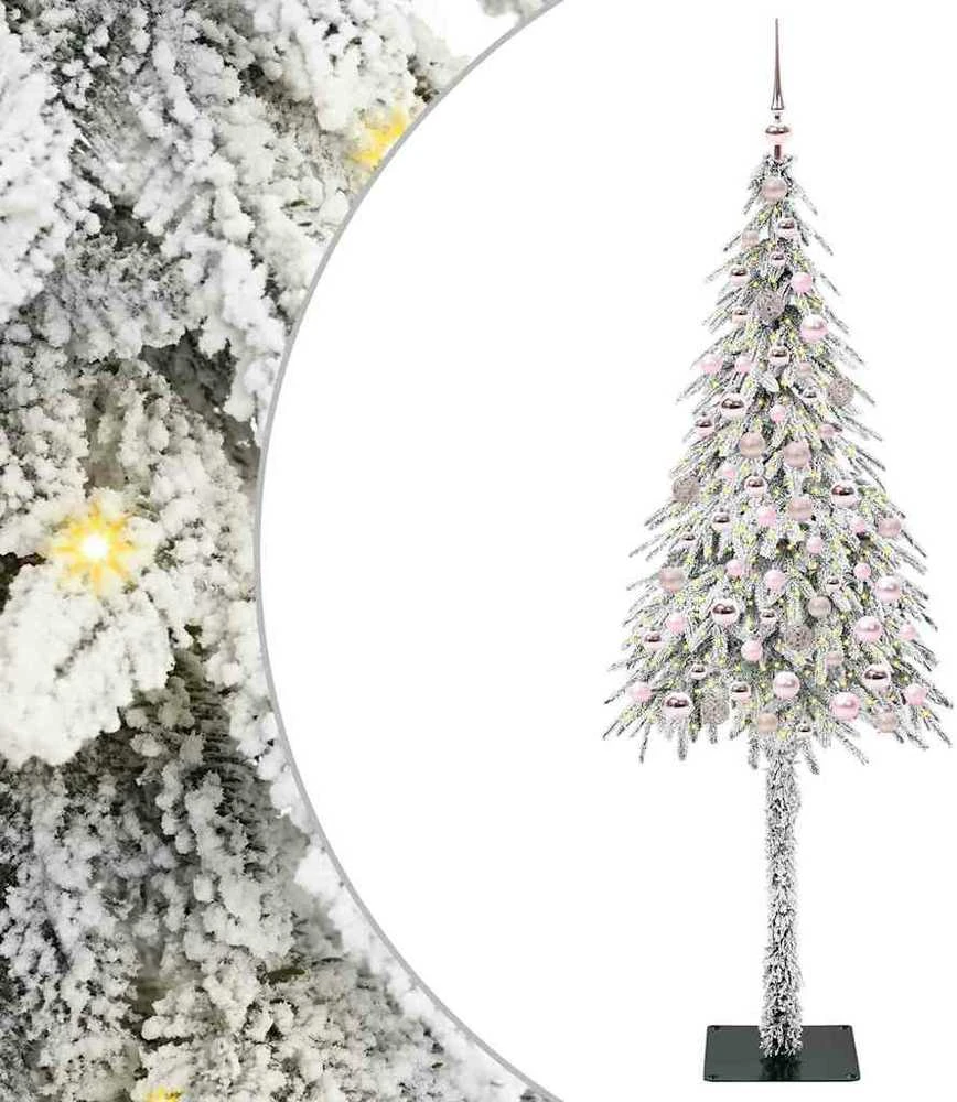 Kalėdų eglutė su 300 LED s stovu Balta 210 cm PE ir Plienas