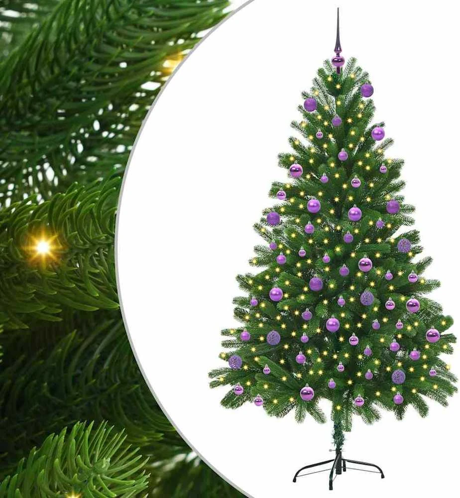 Kalėdų eglutė su 300 LED s stovu Žalia 180 cm PE