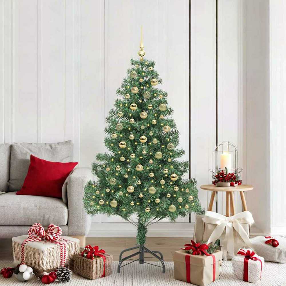 Kalėdų eglutė su 300 LED s stovu Žalia 180 cm PVC